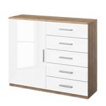 Commode Celle II Hoogglans wit/Lichte San Remo eikenhouten look