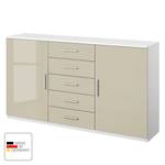 Commode Celle III Blanc alpin / Gris sable brillant