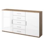 Commode Celle III Hoogglans wit/Lichte San Remo eikenhouten look