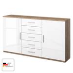 Commode Celle III Hoogglans wit/Lichte San Remo eikenhouten look