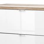 Sideboards (2-delige set) Cleo eikenhouten look/wit glas