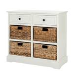 Commode Herman Pin massif Blanc / Beige