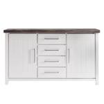 Commode Lillerod Pin massif - Blanc / Marron