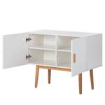 Commode Lindholm II Blanc mat / Chêne massif