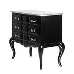 Commode Lola III Acajou partiellement massif Noir brillant / Argent