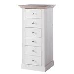 Commode Lyngby I Pin massif - Pin blanc / Pin marron - Hauteur : 110 cm