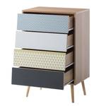 Commode Milbrock II Partiellement en pin massif - Multicolore