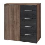 Kast Montreal I Modderkleurig eikenhout look/Zwarte eikenhouten look - Modderkleurig eikenhout look/Zwarte eikenhouten look