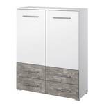 Commode Siegen III- Blanc alpin / Gris m Blanc - Bois manufacturé - 93 x 119 x 42 cm