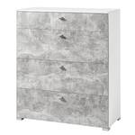 Kast Vestby II Wit/Concrete look - Breedte: 100 cm