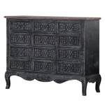 Commode Virar Sapin partiellement massif - Noir vintage