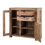 Buffet haut Yoga Porte en verre - Bois de Sheesham huilé