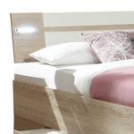 Bed Morning (met bedlades) Grof gezaagd eikenhouten look/wit - Zonder accessoires