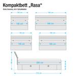 Kompaktbett Rasa Eiche Sonoma Dekor/Alpinweiß - 100 x 200cm - Ohne Beleuchtung