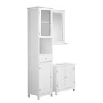 Ensemble Turin Blanc - 3 éléments : meuble lavabo, armoire à miroir, armoire haute