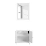 Ensemble Turin Blanc - 2 éléments : meuble lavabo, armoire à miroir