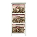 Kast Teddy massief paulowniahout/wilgenhout - wit/beige