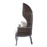 Fauteuil Moruya massief mangohout/rotan - bruin/grijs