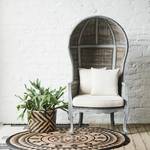 Fauteuil Moruya massief mangohout/rotan - bruin/grijs