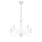 Lustre Falcado Verre / Acier - 5 ampoules - Blanc