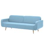 Küchensofa Loca Filz / Eiche massiv - Hellblau / Eiche Hell - Breite: 227 cm