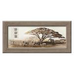 Kunstdruck African fever Braun - Multicolor - Holzwerkstoff - 94 x 44 x 1.7 cm