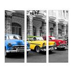 Stampa decorativa cars (3 pezzi) Multicolore - Vetro - 30 x 80 x 1.5 cm