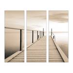 Kunstdruck dusk moods (3-teilig) Beige - Glas - 30 x 80 x 1.5 cm