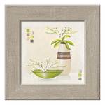 Kunstdruk Garden strip III Beige - Meerkleurig - Plaatmateriaal - 44 x 44 x 1.7 cm