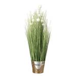 Kunstpflanze Gras Kunststoff - Grün / Silber