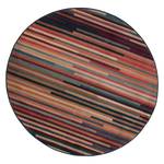 Kurzflorteppich Gabiro Strip Round Kunstfaser - Mehrfarbig - Ø 150 cm