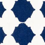 Laagpolig vloerkleed Mels textielmix - blauw/wit