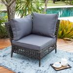 Loungegruppe Kylo II (4-teilig) Webstoff / Polyrattan - Grau / Anthrazit