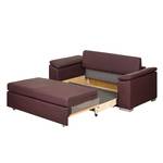 Sofa letto LATINA con bracciolo sloping Similpelle - Similpelle Monera: aubergine - Larghezza: 170 cm