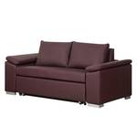 Slaapbank LATINA met Schuine Armleuning kunstleer - Kunstleer Monera: Aubergine - Breedte: 170 cm