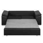 Canapé-lit LATINA avec accoudoir incliné Cuir synthétique - Cuir synthétique Monera: Noir - Largeur : 190 cm