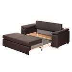 Sofa letto LATINA con bracciolo sloping Similpelle - Similpelle Monera: marrone - Larghezza: 190 cm