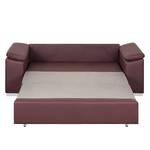 Canapé-lit LATINA avec accoudoir incliné Cuir synthétique - Cuir synthétique Monera: Aubergine - Largeur : 210 cm