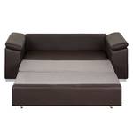 Canapé-lit LATINA avec accoudoir incliné Cuir synthétique - Cuir synthétique Monera: Marron - Largeur : 210 cm
