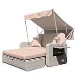 Loungebank Jobito geweven stof/rotan - Warm beige