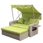 Loungesofa Jobito Webstoff / Polyrattan - Grasgrün