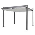 Pergola Sarare geweven stof/aluminium - lichtgrijs/antracietkleurig