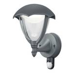 LED-wandlamp Gracht III kunststof/aluminium - 1 lichtbron - Heldergrijs