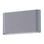 LED-wandlamp Witley I aluminium/glas - 2 lichtbronnen - Heldergrijs