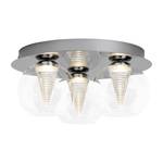 LED-plafondlamp Metropolis Spiral glas/staal - 3 lichtbronnen - Chrome
