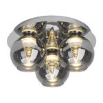 Plafonnier LED Metropolis Spiral Verre / Acier - 3 ampoules - Noir / Chrome