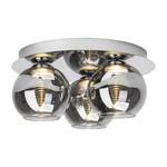 LED-plafondlamp Metropolis Spiral glas/staal - 3 lichtbronnen - Zwart/chroomkleurig