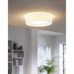 LED-plafondlamp Palomaro geweven stof / kunststof - 1 lichtbron - Crème - Diameter: 32 cm