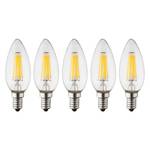 LED-lamp Vernole (5-delige set) Zilver - Glas - Hoogte: 11 cm