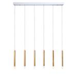 LED-hanglamp Cheia plexiglas/massief eikenhout